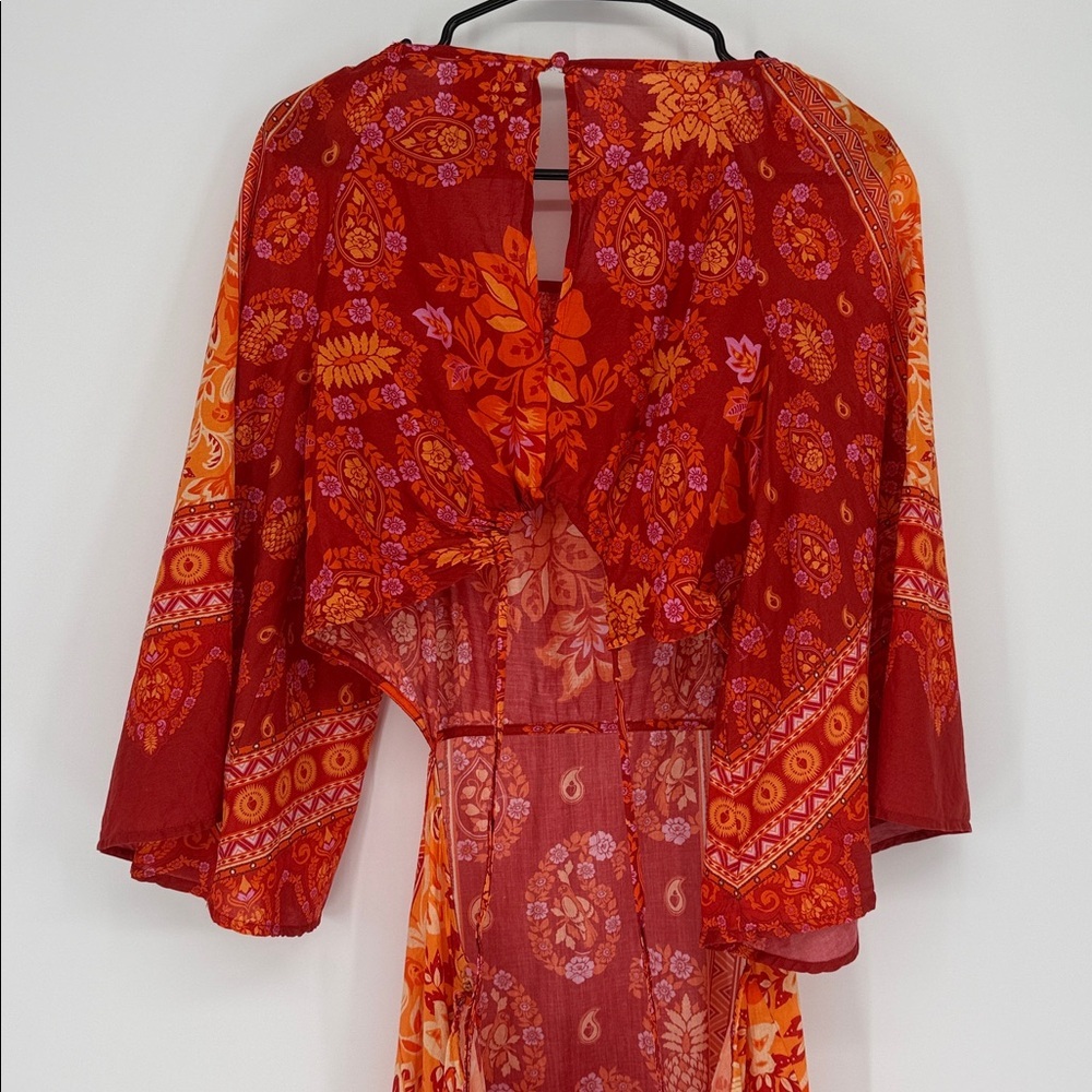 FARM Rio Anthropologie Combuco Cutout Maxi Dress Red Size L - Picture 8 of 13